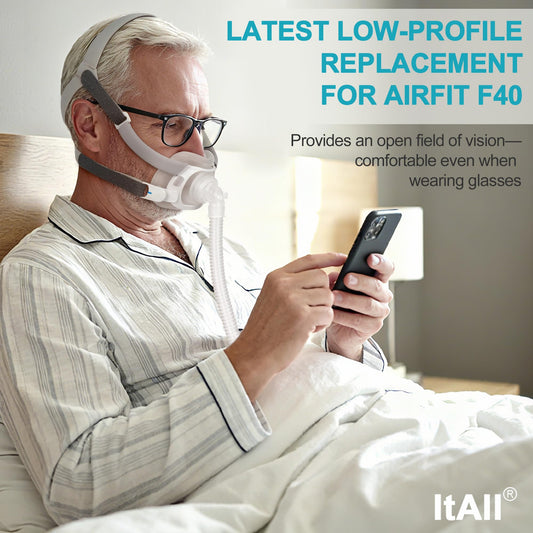 ItAll swivel elbow for AirFit F40 frame reduces tangling and enhances movement.