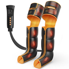 ITCPRL leg massager with heat therapy relaxes tired feet and calves on the couch.
