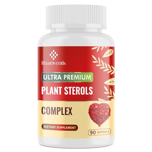 Itharoventis cholesterol softgels bottle back with supplement details for informed use.