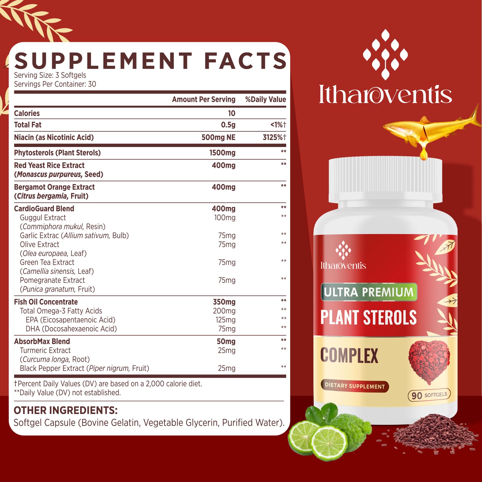Itharoventis outer packaging box for a comprehensive cholesterol support formula.