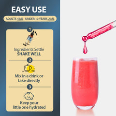 Itharoventis Zeolite Drops kids-serving with water shows family-friendly routine