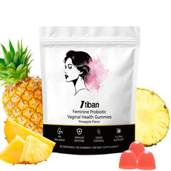 Itiban Feminine pH Balance gummies bottle shown for daily vaginal balance.