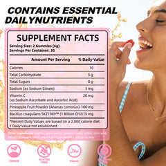 Itiban Feminine pineapple gummies serving highlighting flavor and routine use.
