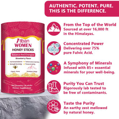 Itiban Shilajit Honey Sticks raw honey blend enhances focus and vitality.