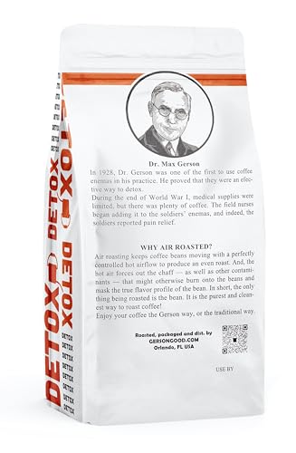 Its Gerson Good coffee air-roast process yields even flavor.