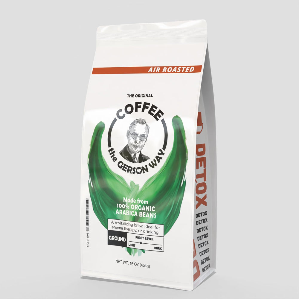 Its Gerson Good organic-arabica-ground coffee aroma for a rich morning brew.