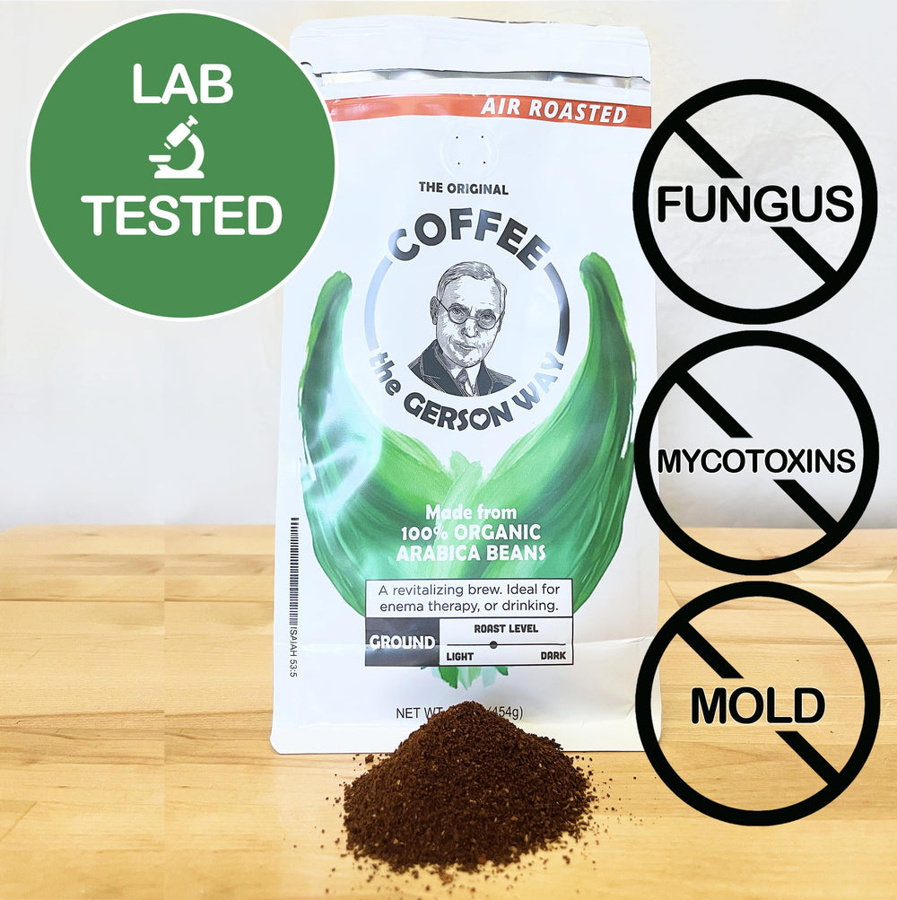 Its Gerson Good coffee resealable packaging preserves freshness and aroma.