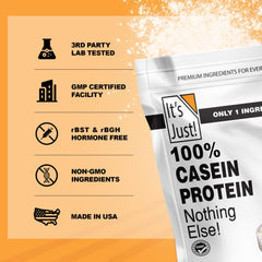 5-pound container of It's Just! casein powder supports steady protein intake.