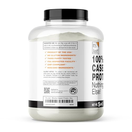 It's Just! micellar casein texture close-up, highlighting cold-processed quality and purity.