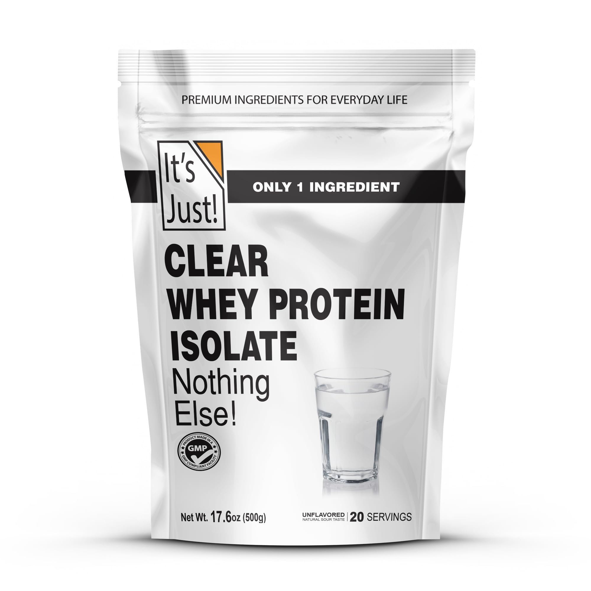 It's Just! Clear Whey Isolate bottle – high-protein daily shake option.