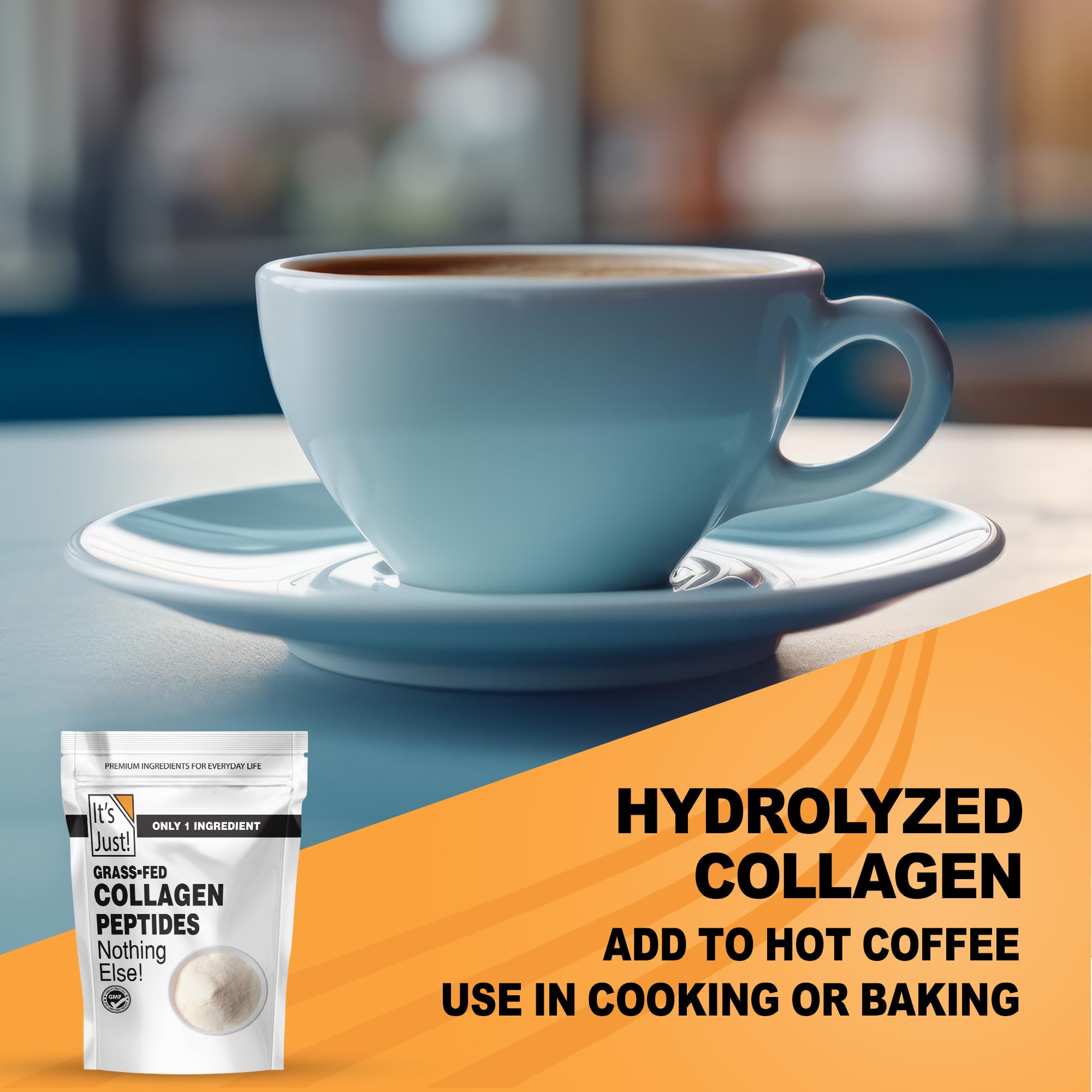 It's Just! Collagen peptides smoothie-pour ready for daily blends.