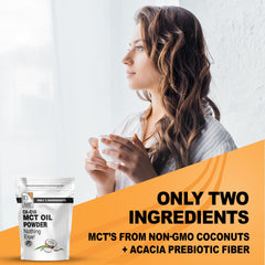 It's Just! MCT Powder with C8/C10 blends into drinks for sustained energy.