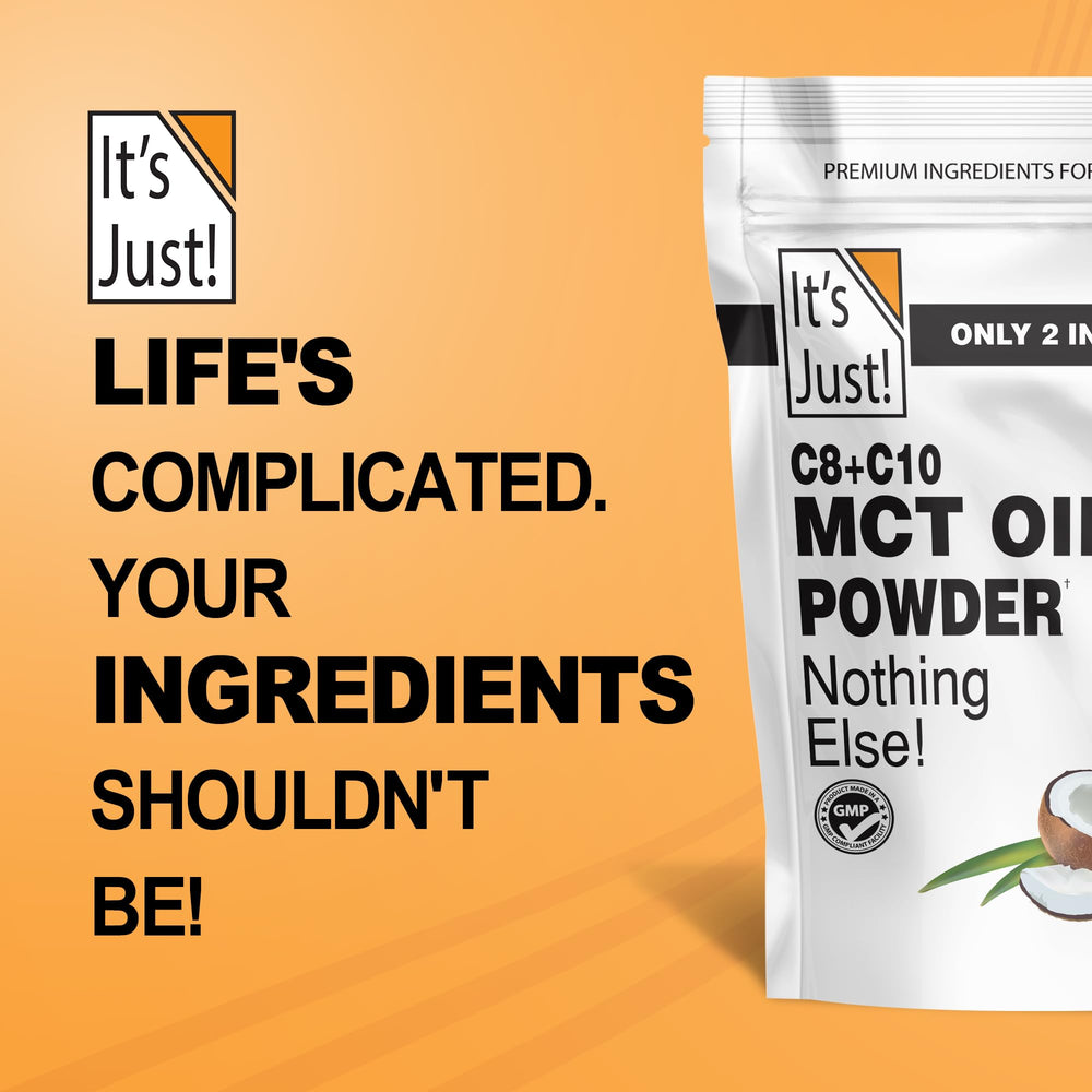 It's Just! MCT Powder gym bag-ready container supports on-the-go fueling.