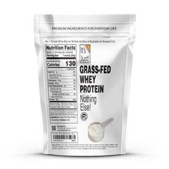 It's Just! whey concentrate scoop pour shows easy blending in smoothies