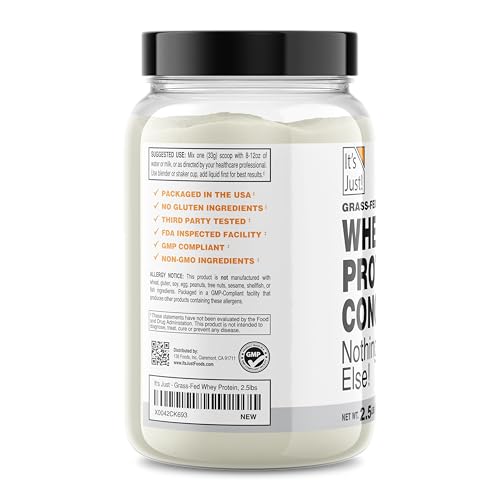 It's Just! Grass-fed whey from pasture-raised cows for natural, clean protein.