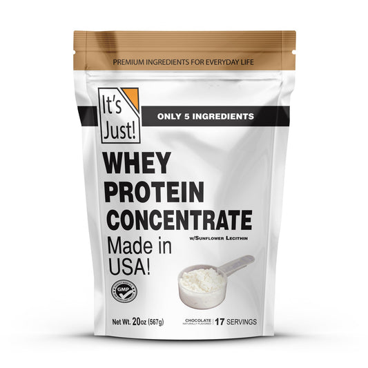 It's Just! whey protein concentrate bottle for smoothie blends.