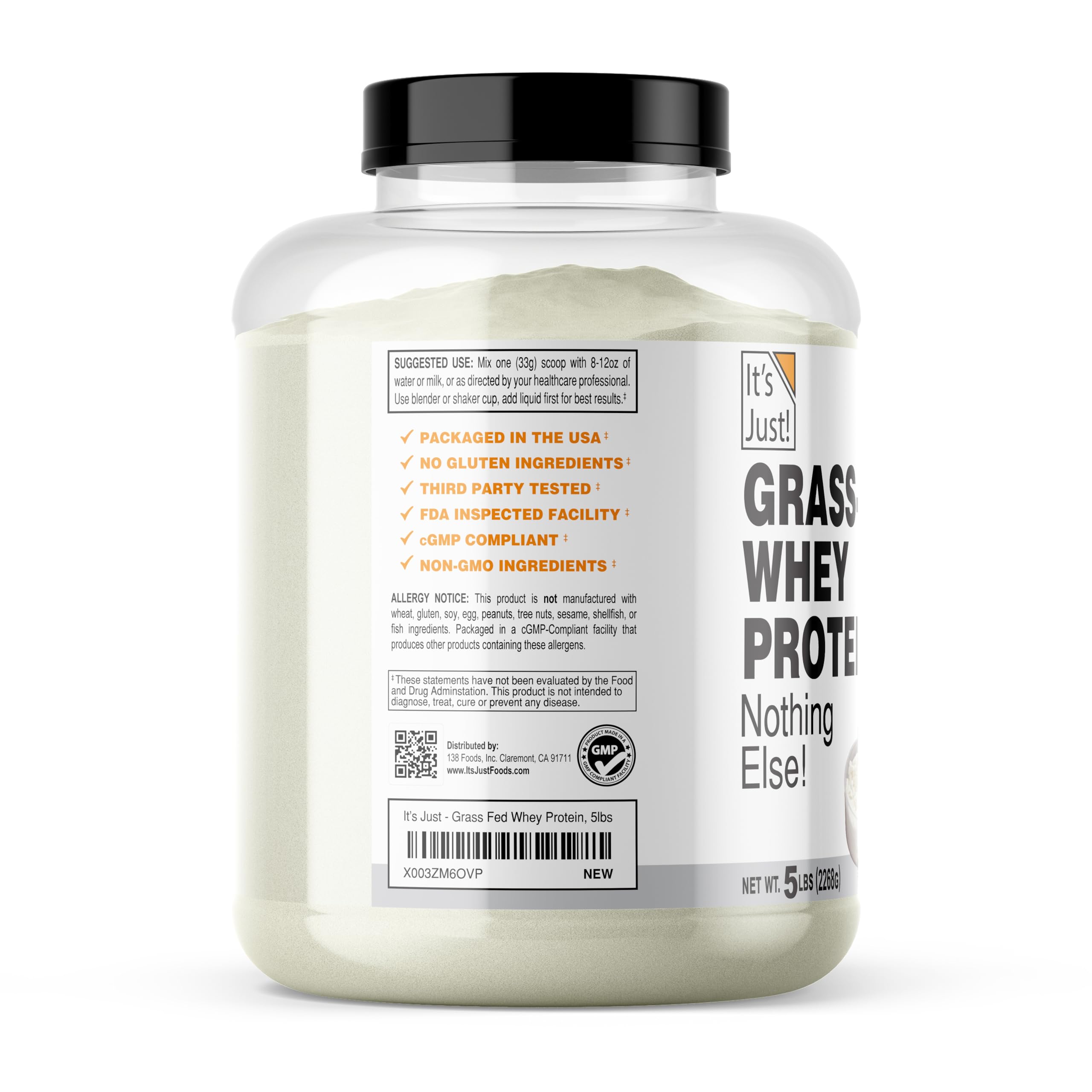 Its Just! whey protein concentrate pour showing smooth mixing for shakes
