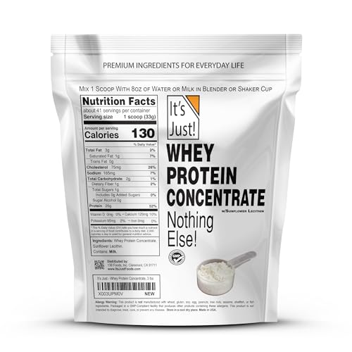 Its Just unflavored whey powder scoop ready for a bowl or shake