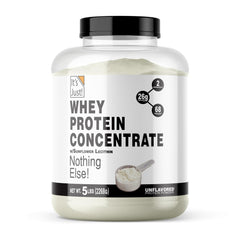 It's Just! whey protein 5lb jar for a pure protein boost in workouts.