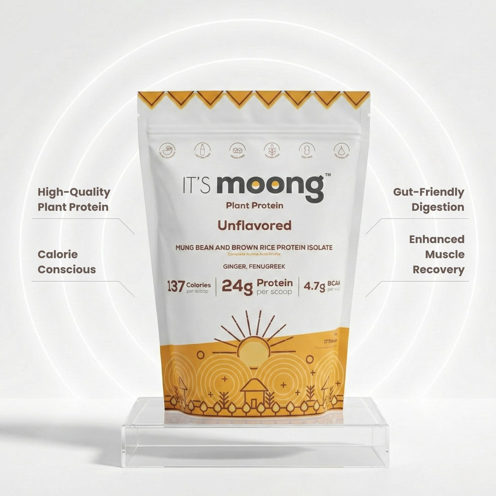 It's Moong Protein powder blended into a smoothie for clean energy.
