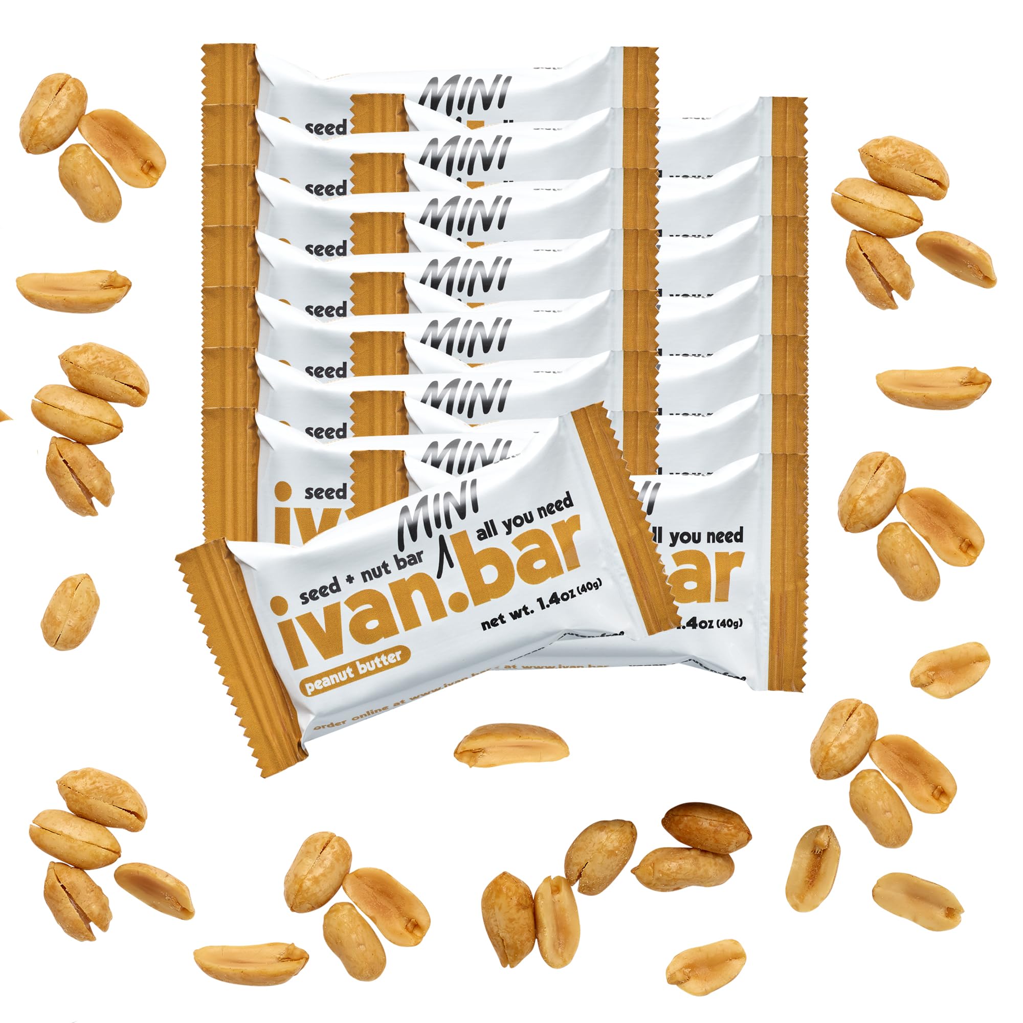 ivanbar Protein Packed Energy Bar with peanut butter, packaging visible for on-the-go power