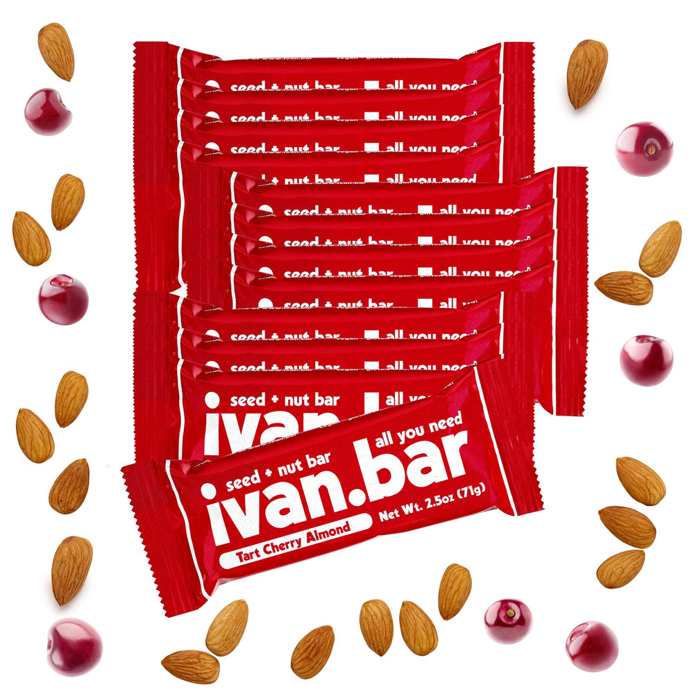 ivan.bar protein packed energy bar tart cherry on countertop for quick nourishment