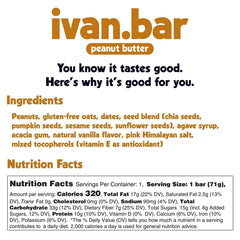 Ivan.bar vegan all-natural ingredients emphasize clean, plant-based energy