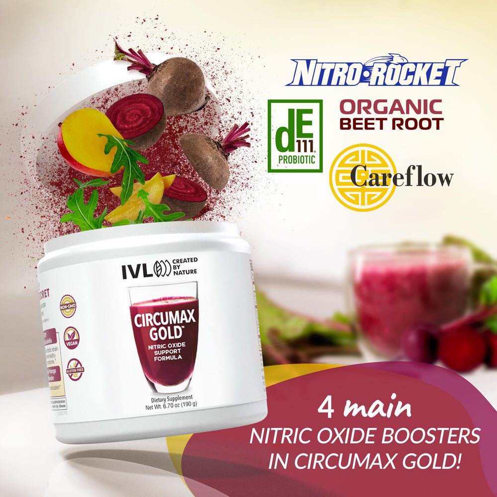 IVL CircuMax Gold probiotic B subtilis DE111 supports gut-friendly wellness.