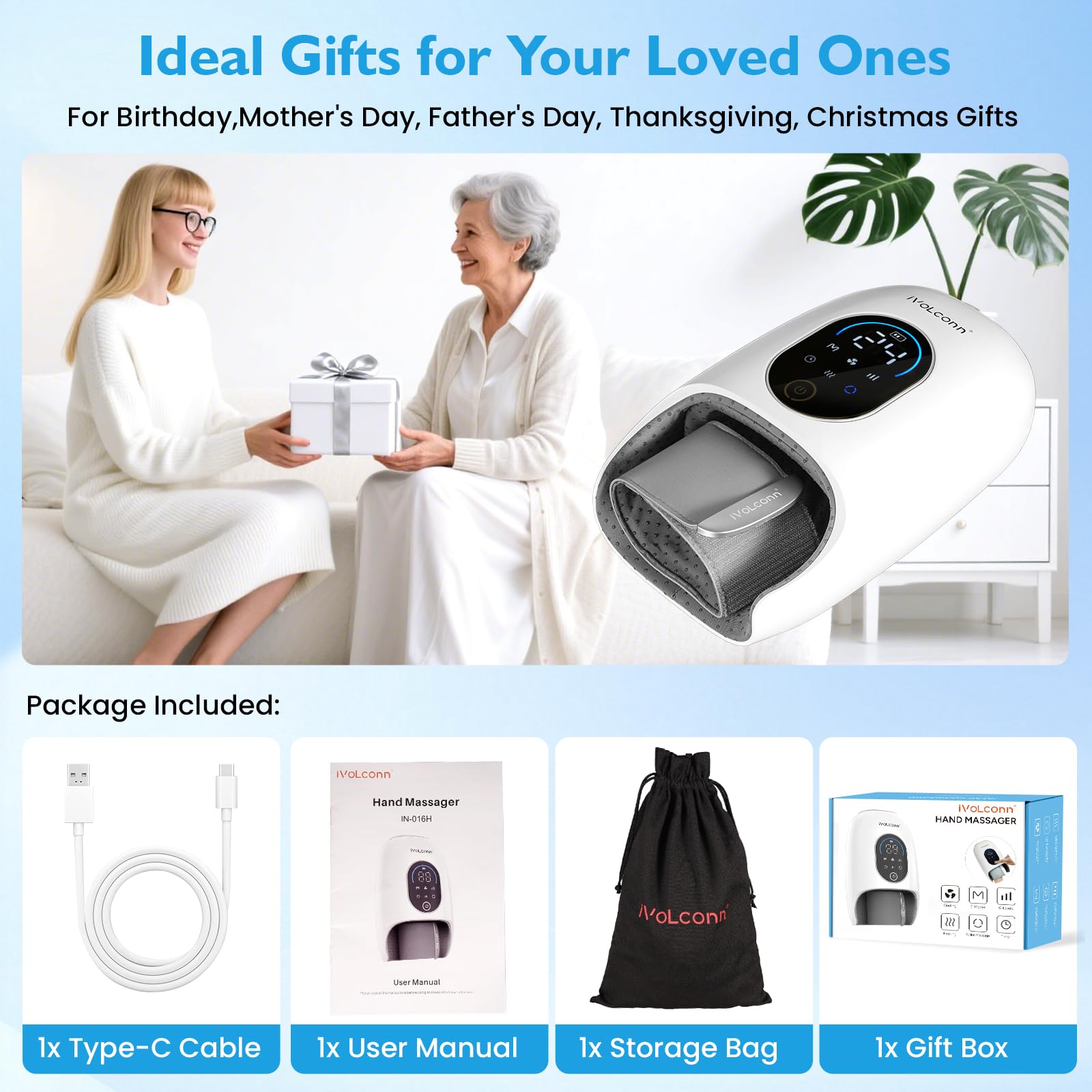 iVOLCONN device charging with battery indicator for cordless use