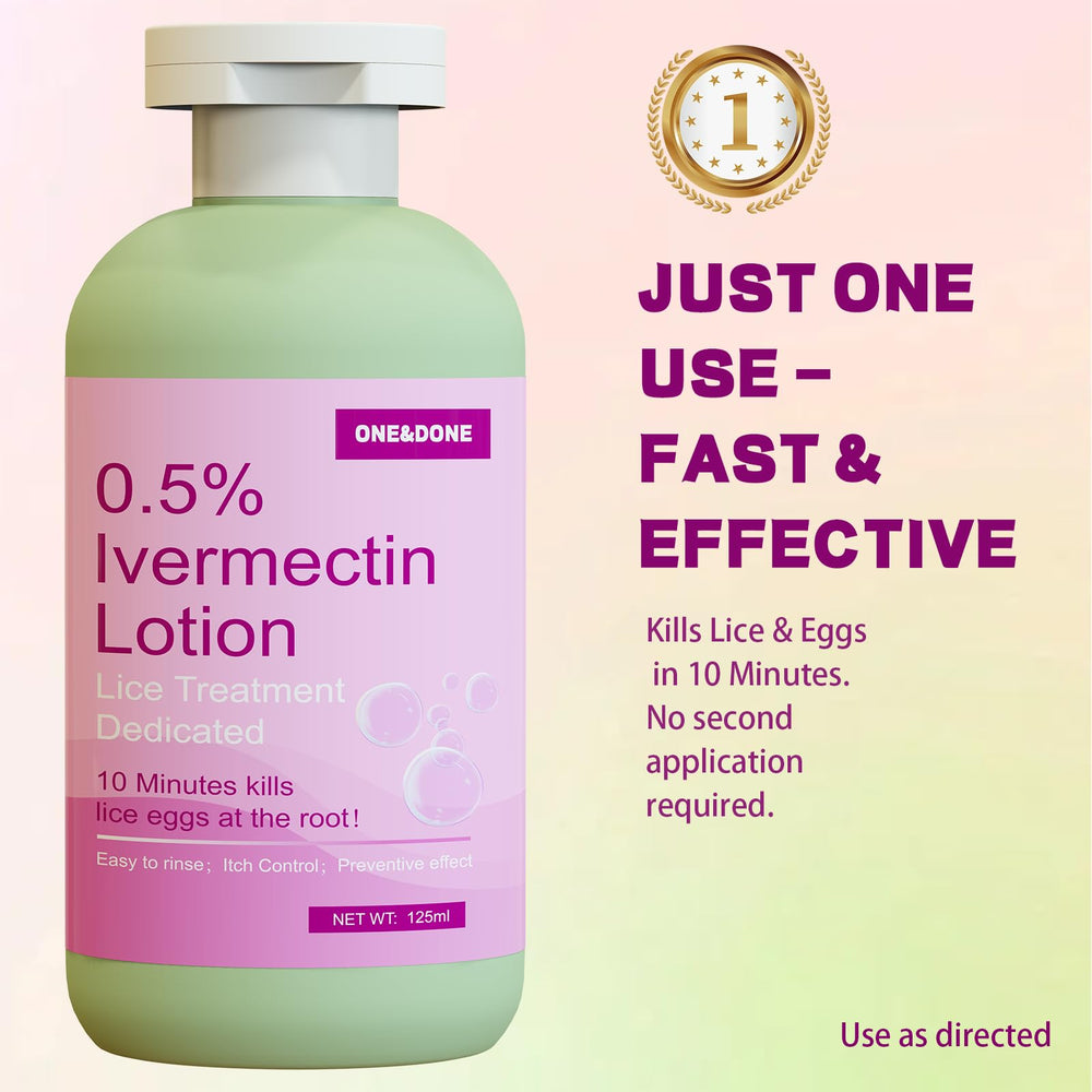 Person applying Ivormetn on dry hair for treatment