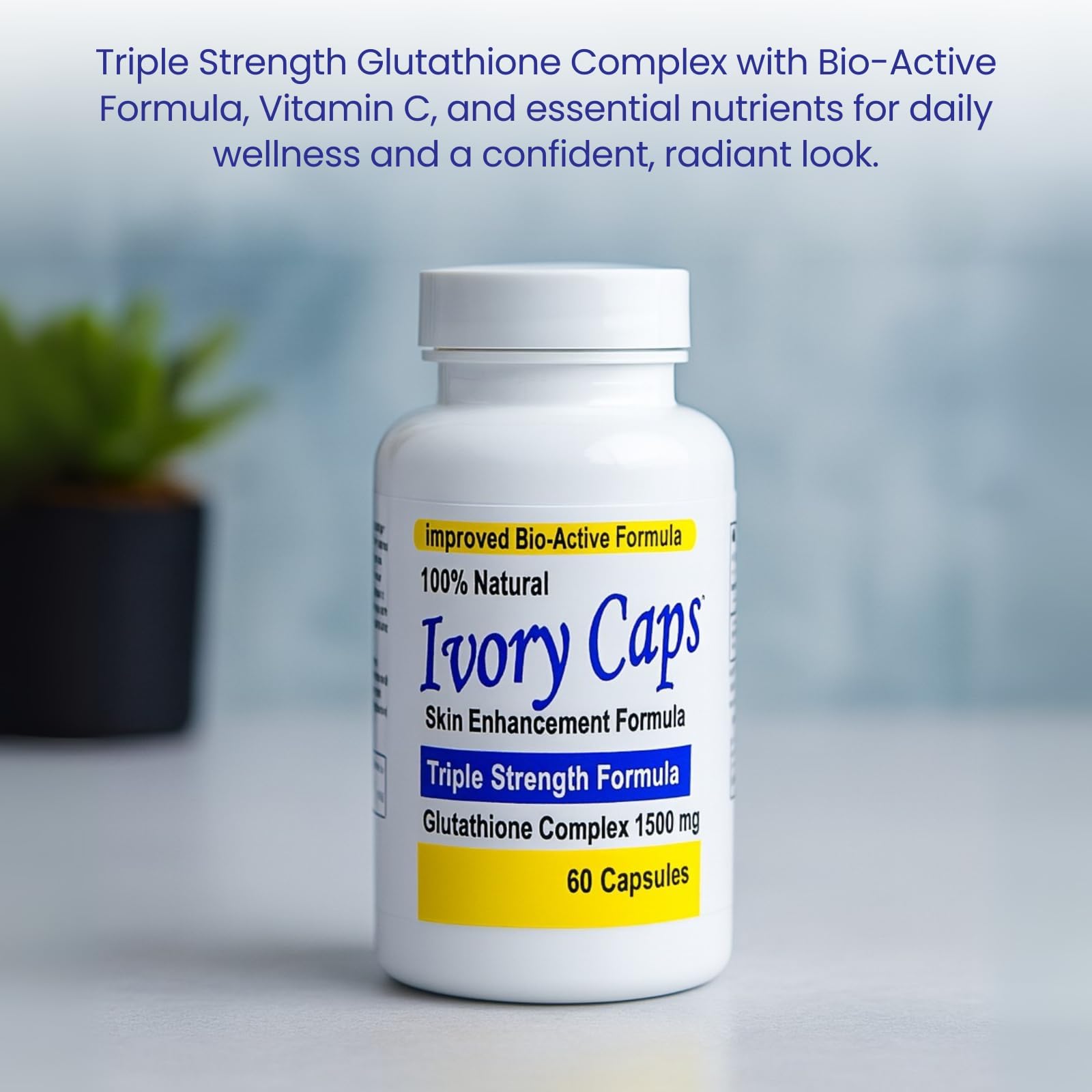 Ingredient blend of Ivory Caps Glutathione Complex with alpha lipoic acid and milk thistle.