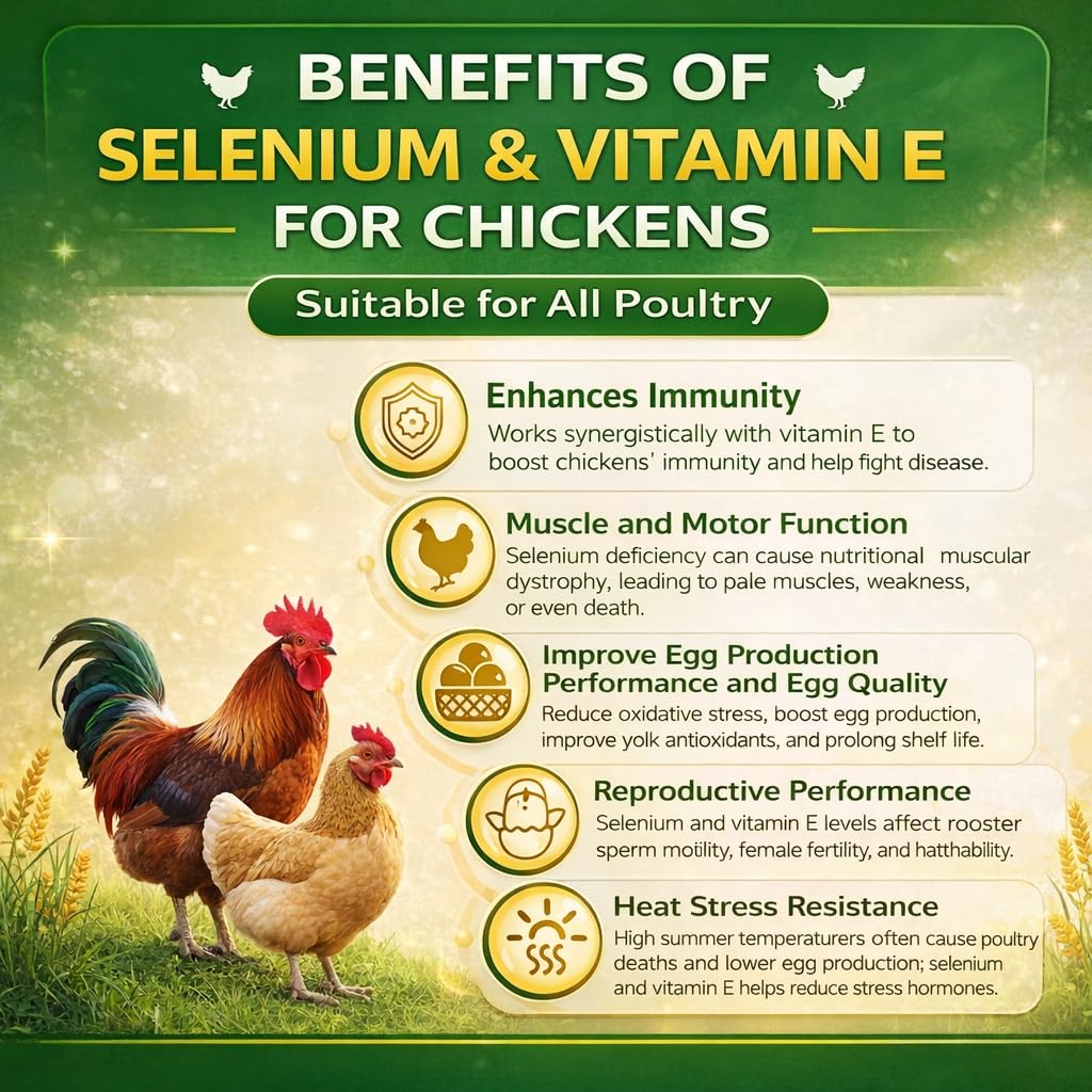 IVULTRA selenium vitamin E powder being poured into poultry feed for easy mixing.