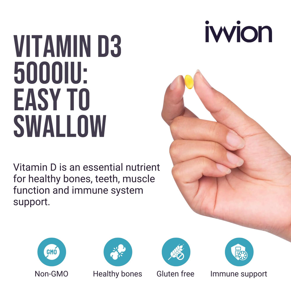 Ivvion D3 drops bottle showing MCT oil base for quick absorption