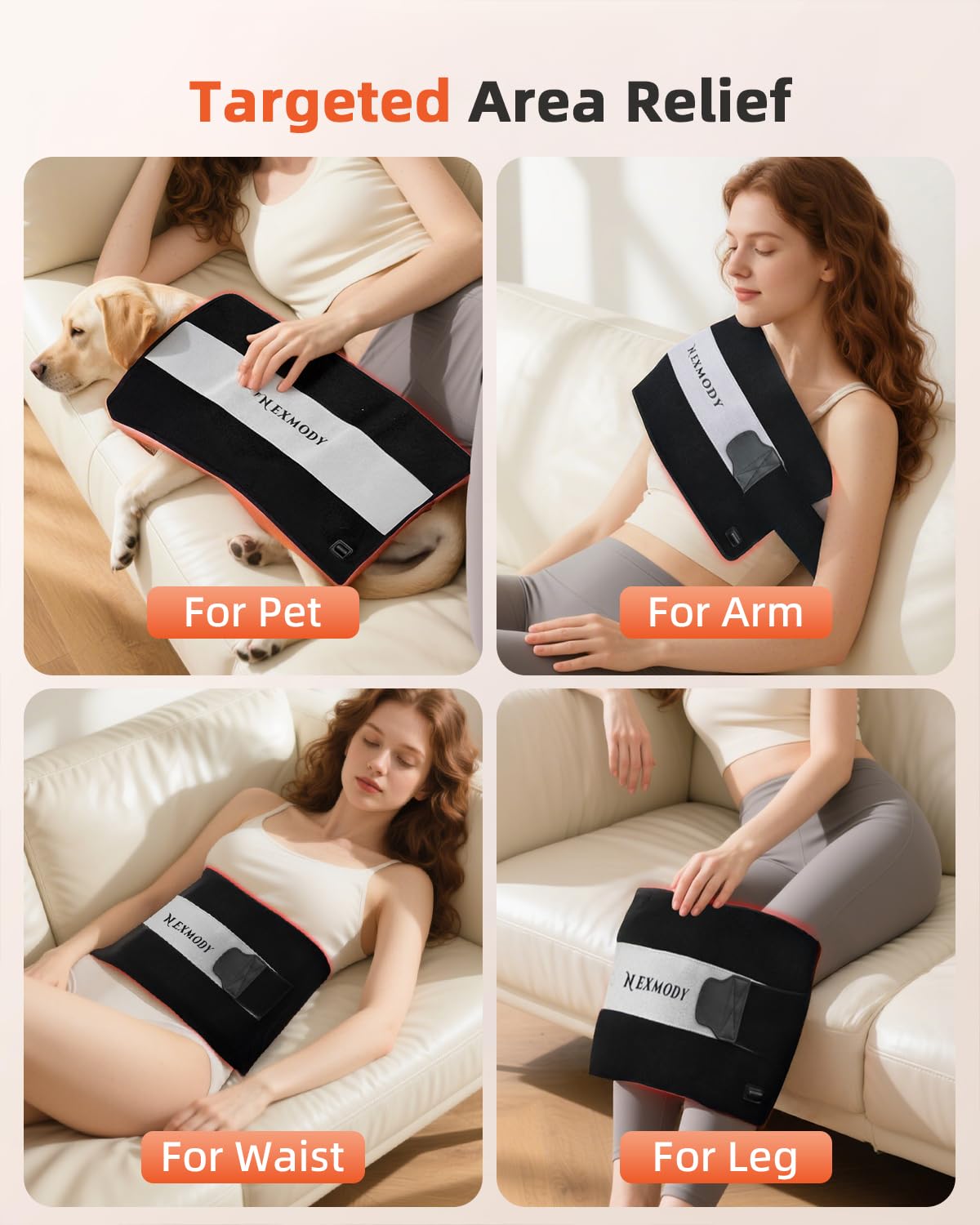 IWETQFF red light therapy pad control panel enables easy session settings.