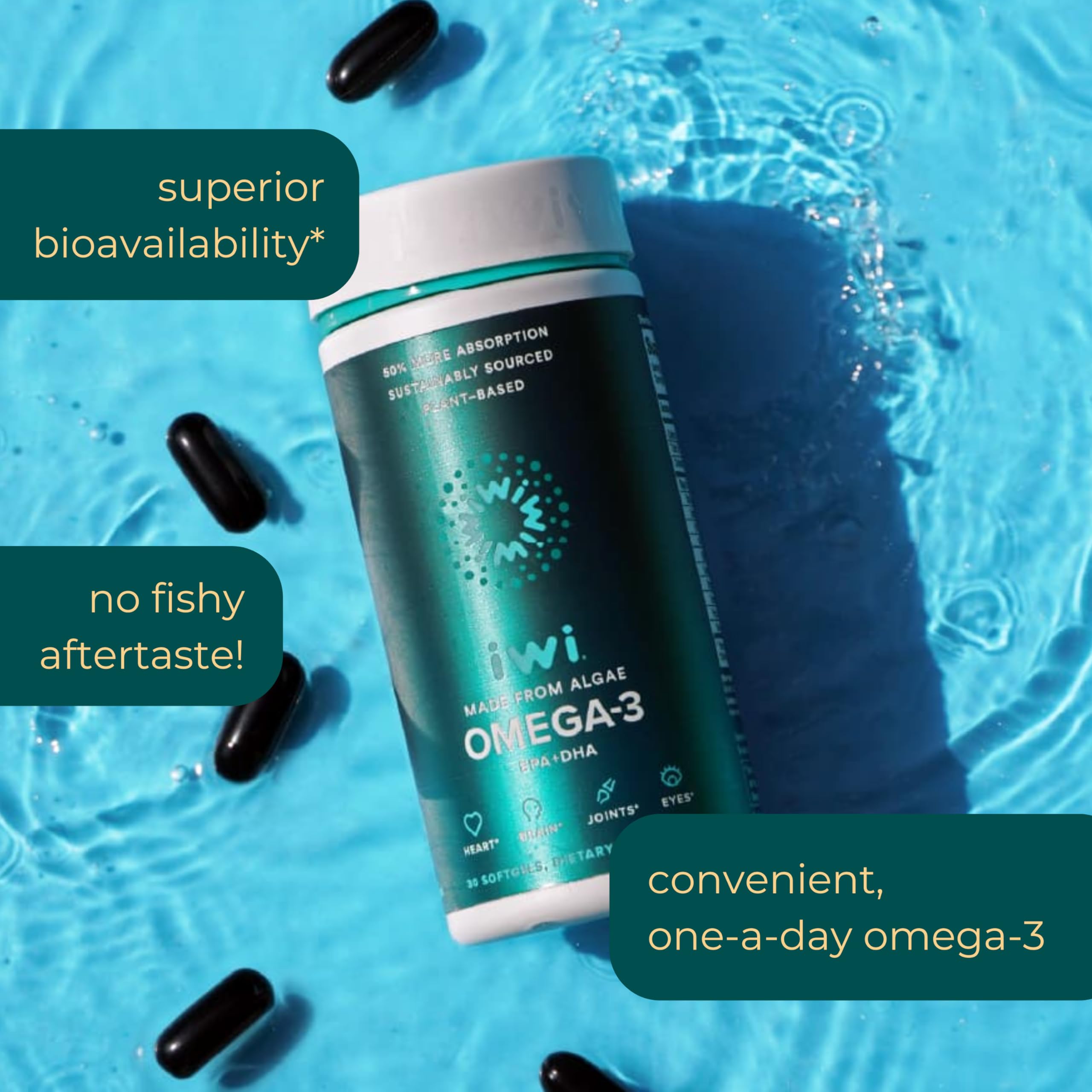 Iwi Omega-3 softgels highlight heart and brain health benefits during daily use