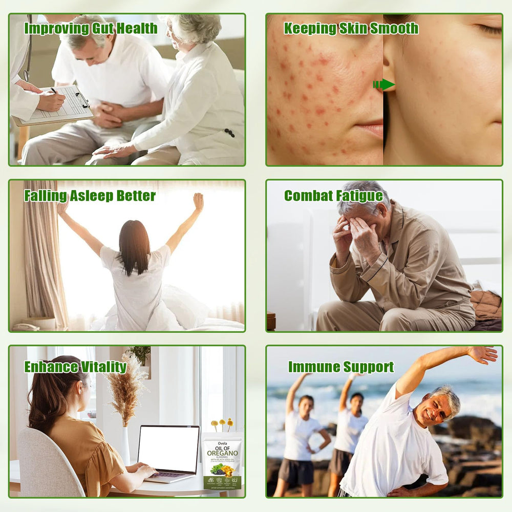 ixarco Ovela oil and black seed capsules pour demonstrates quick-release design.