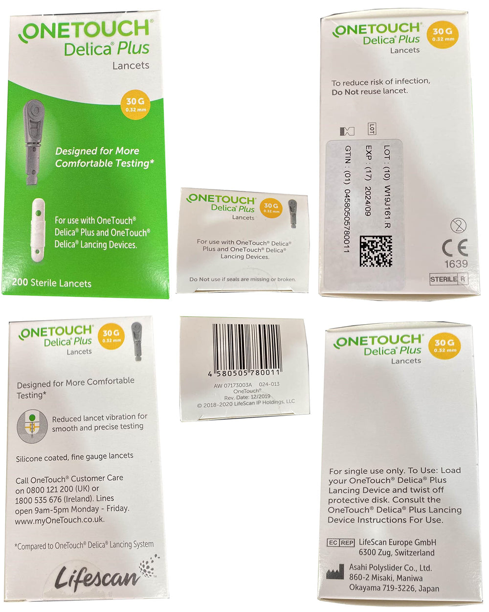 J&D OneTouch Delica Plus lancets designed for minimal pain.