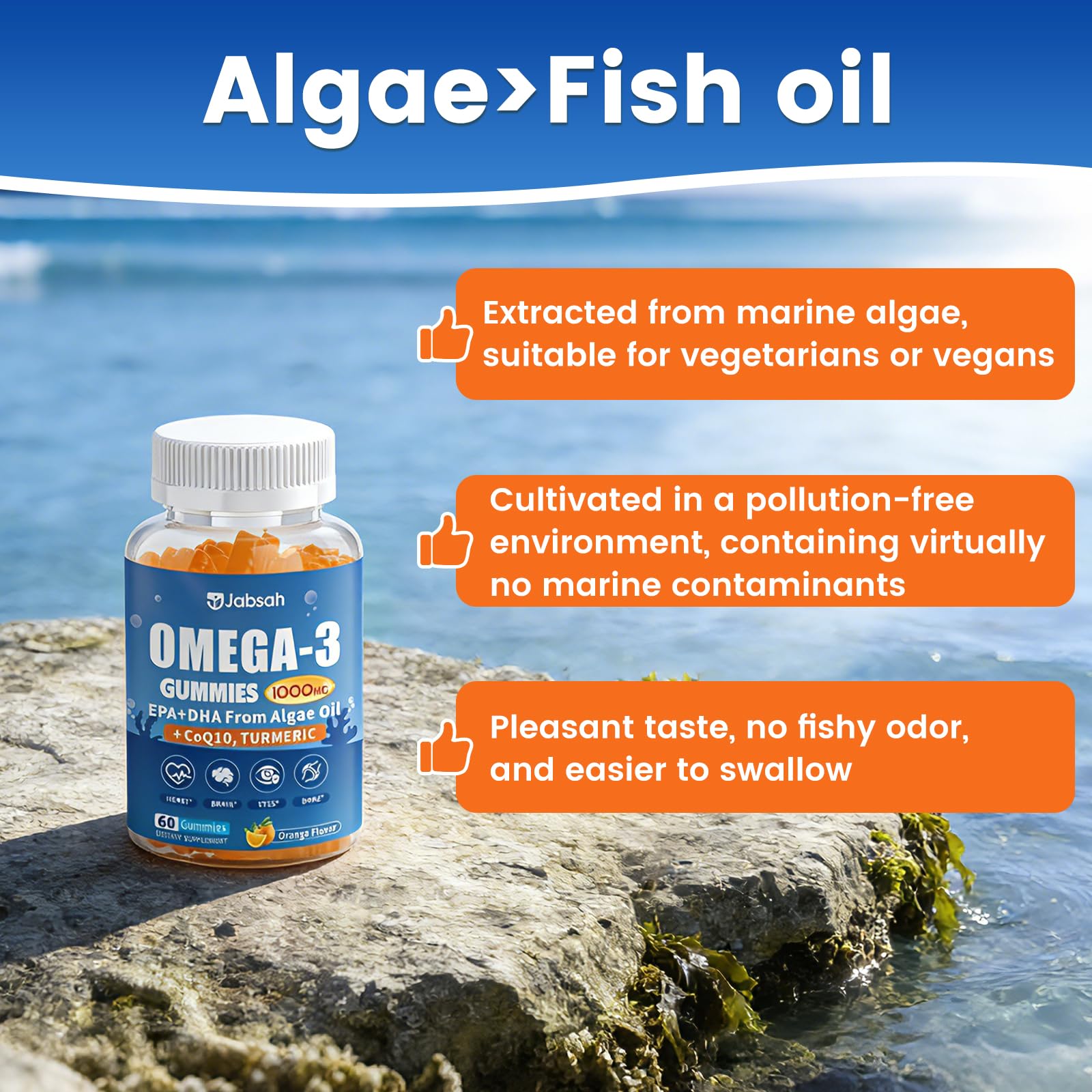 Jabsah algae-derived omega-3 source highlights sustainability.