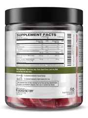 Jacked Factory Ashwagandha Gummies serving dish with cherries and gummies.