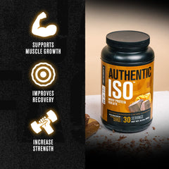 Jacked Factory Authentic ISO chocolate peanut butter tub flavor