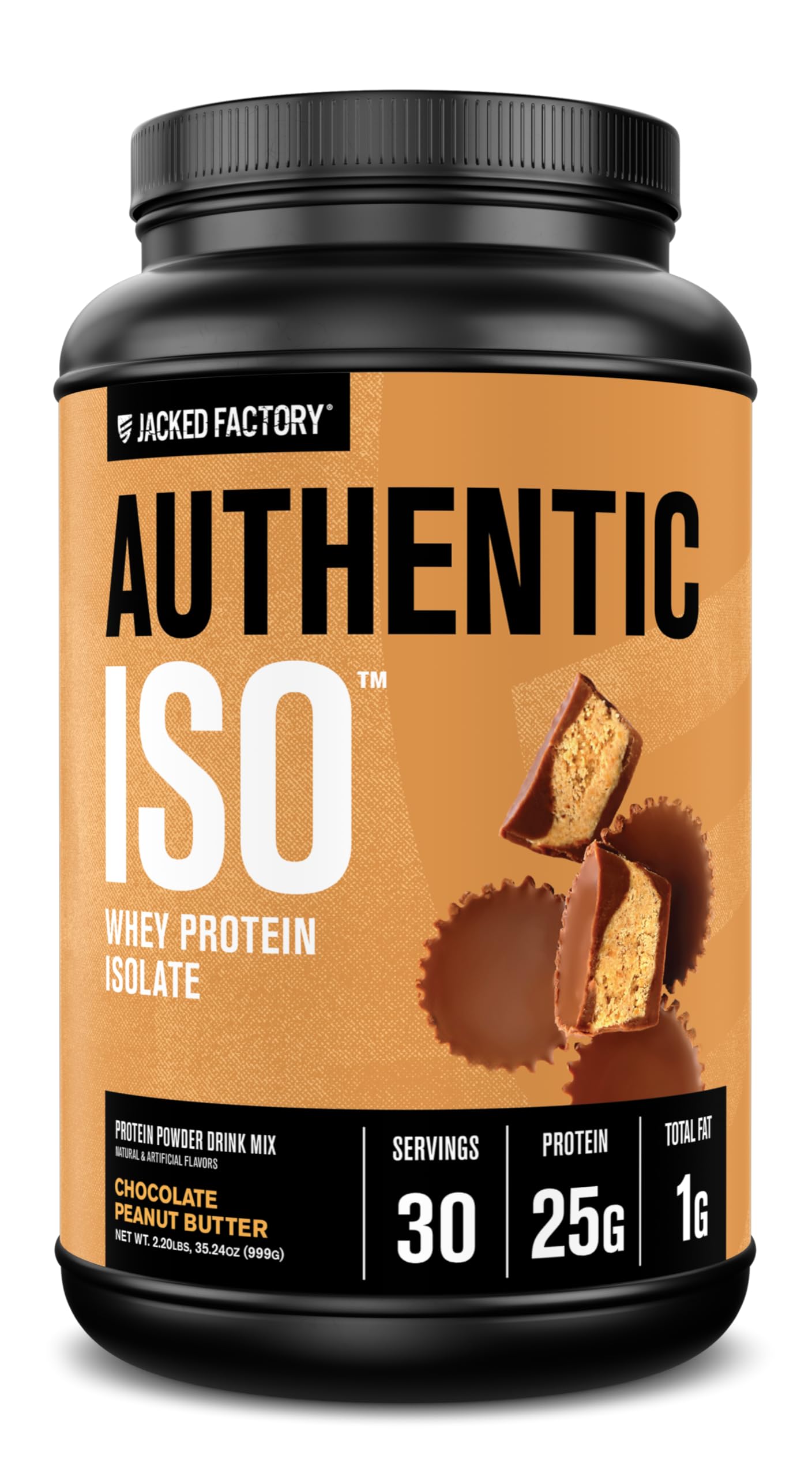 Jacked Factory Authentic ISO grass-fed whey bottle ready for recovery