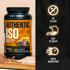 Jacked Factory Authentic ISO powder scoop beside tub for fast absorption