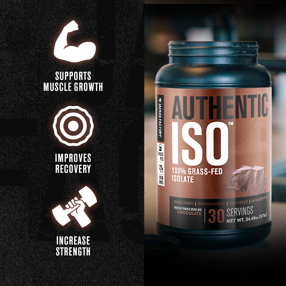 Jacked Factory Authentic ISO Whey serving scoop for easy portion control