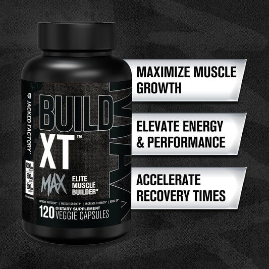 Jacked Factory Build-XT Max scoop demonstrating precise dose for workouts.