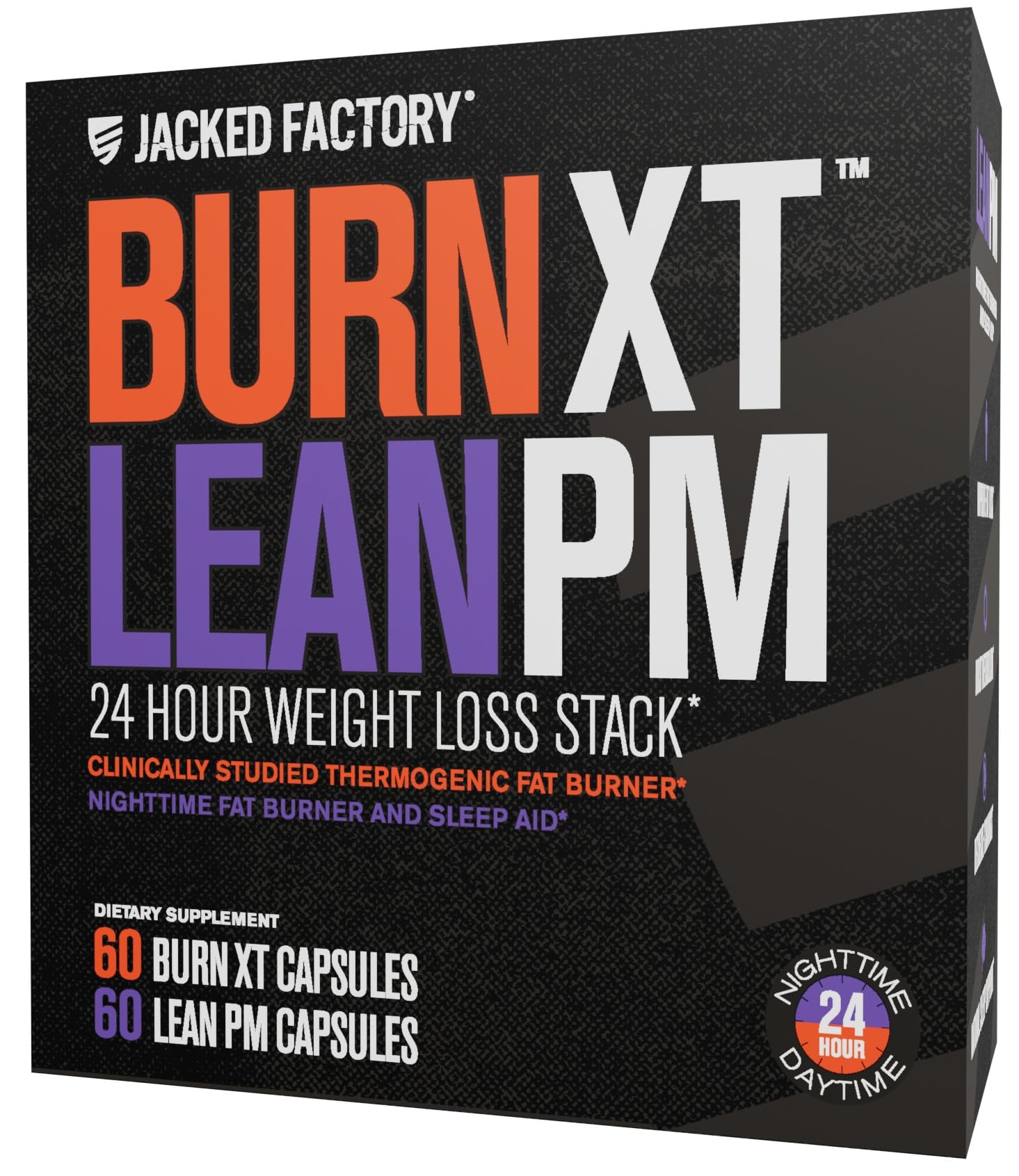 Jacked Factory Burn-XT capsules for daytime energy and fat burning.