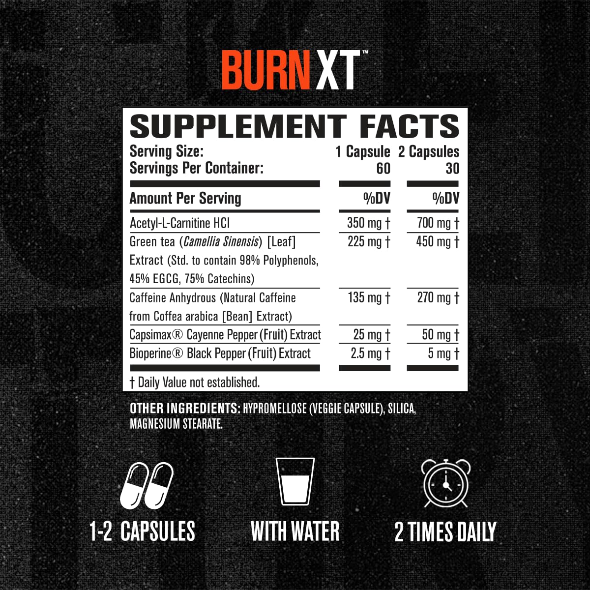 Burn-XT green tea ingredient panel highlighted.