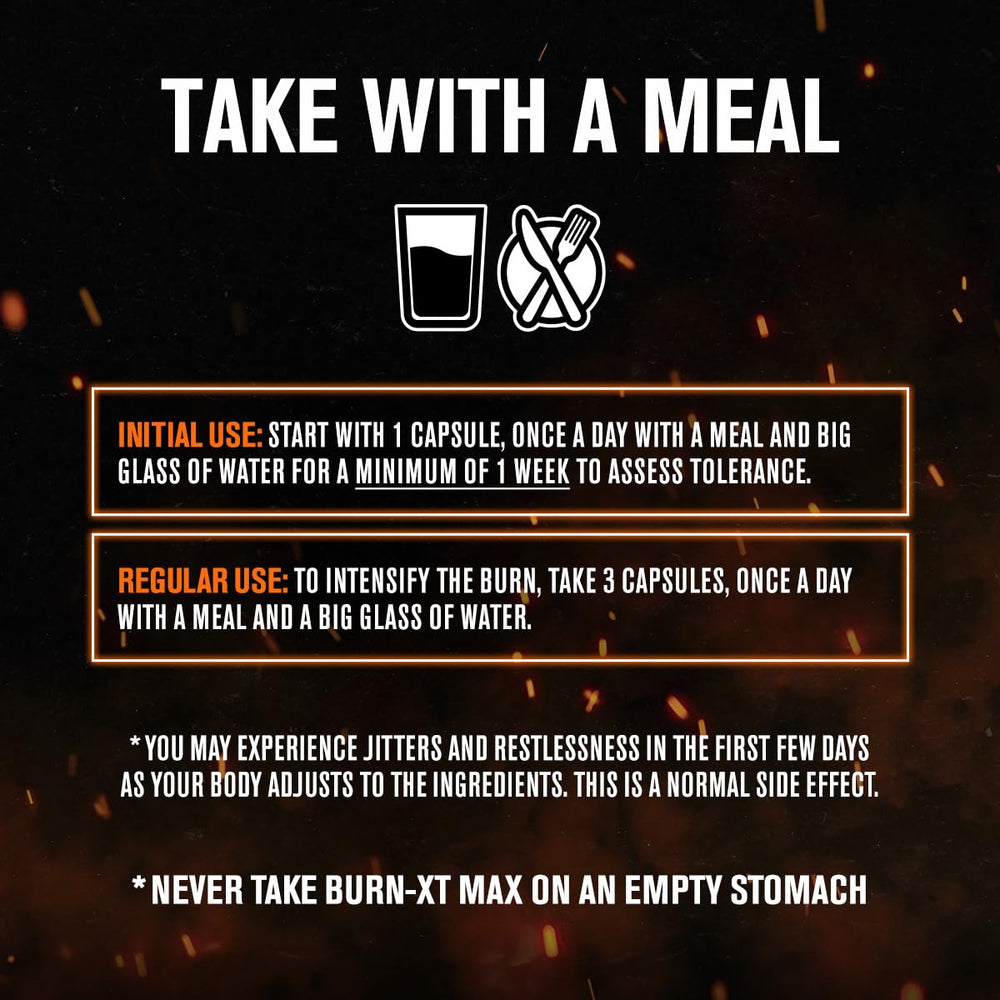 Jacked Factory Burn-XT Max packaging display with the ingredient lineup