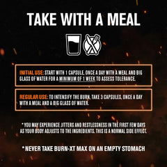 Jacked Factory Burn-XT Max packaging display with the ingredient lineup