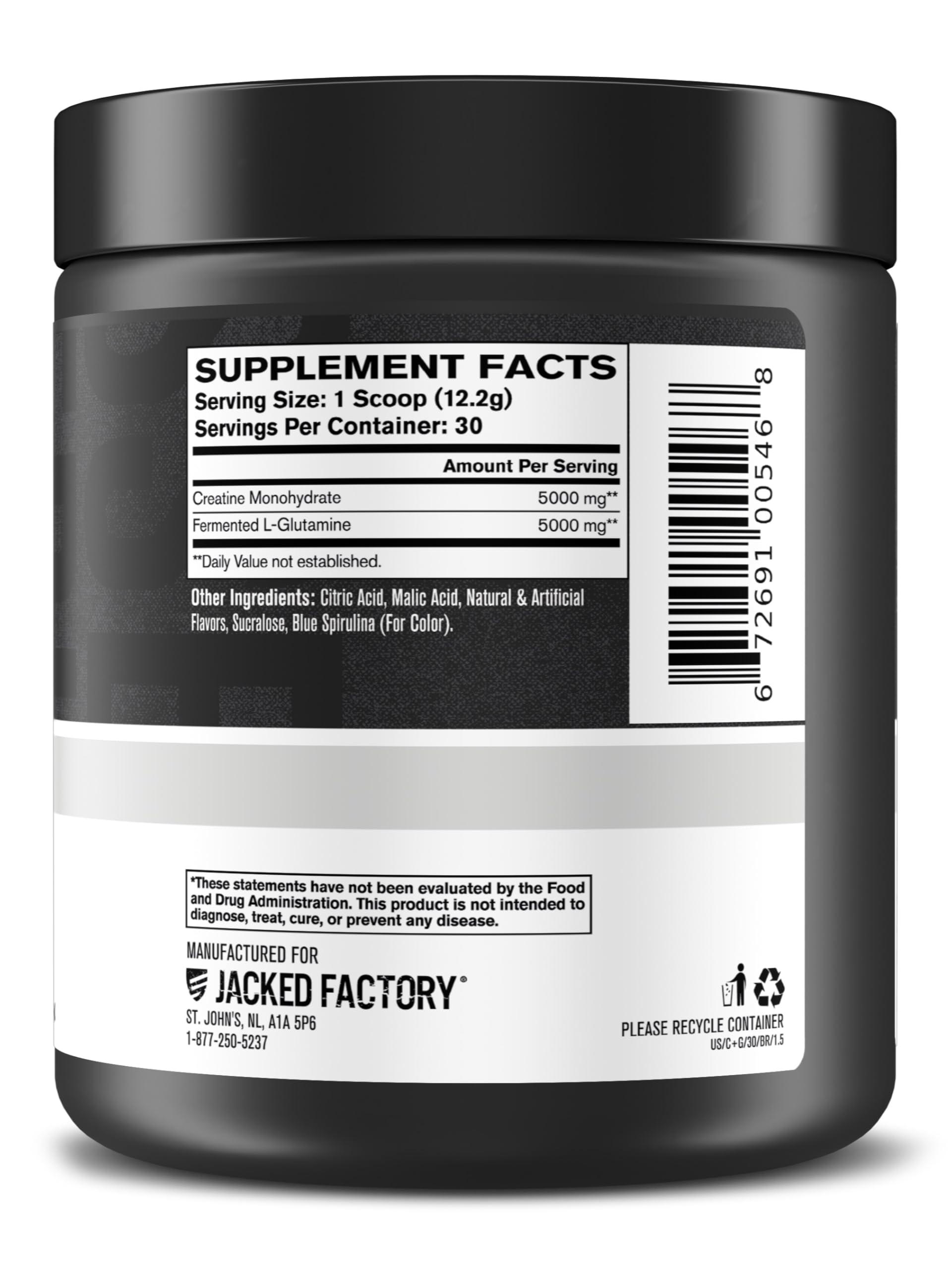 Jacked Factory Creatine + Glutamine serving prepared to boost energy and endurance.