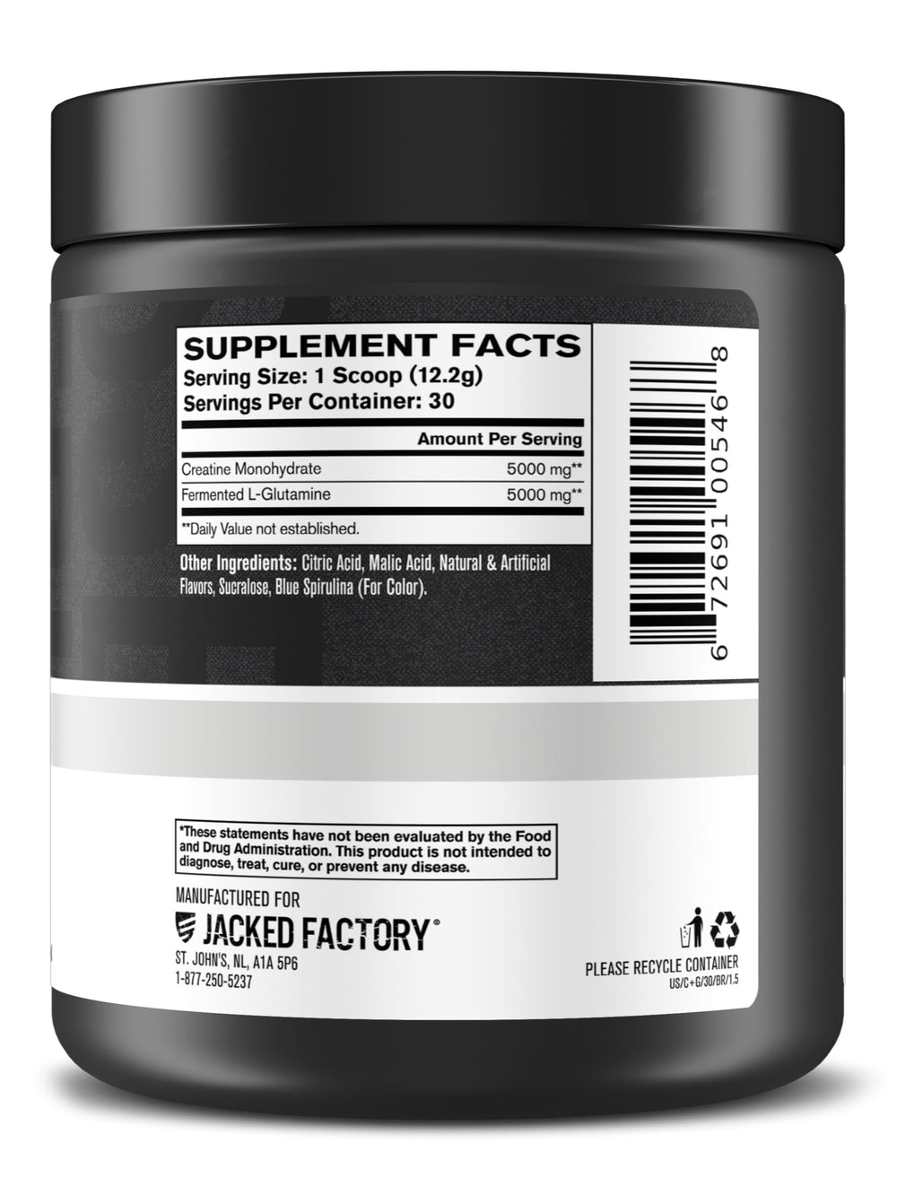 Jacked Factory Creatine + Glutamine serving prepared to boost energy and endurance.